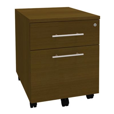 Caisson mobile IRIS - L43 x H56 x P60 cm - 2 tiroirs - imitation noyer