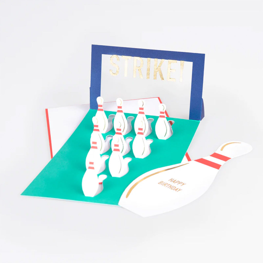 Meri meri verjaardagskaart pop-up bowling