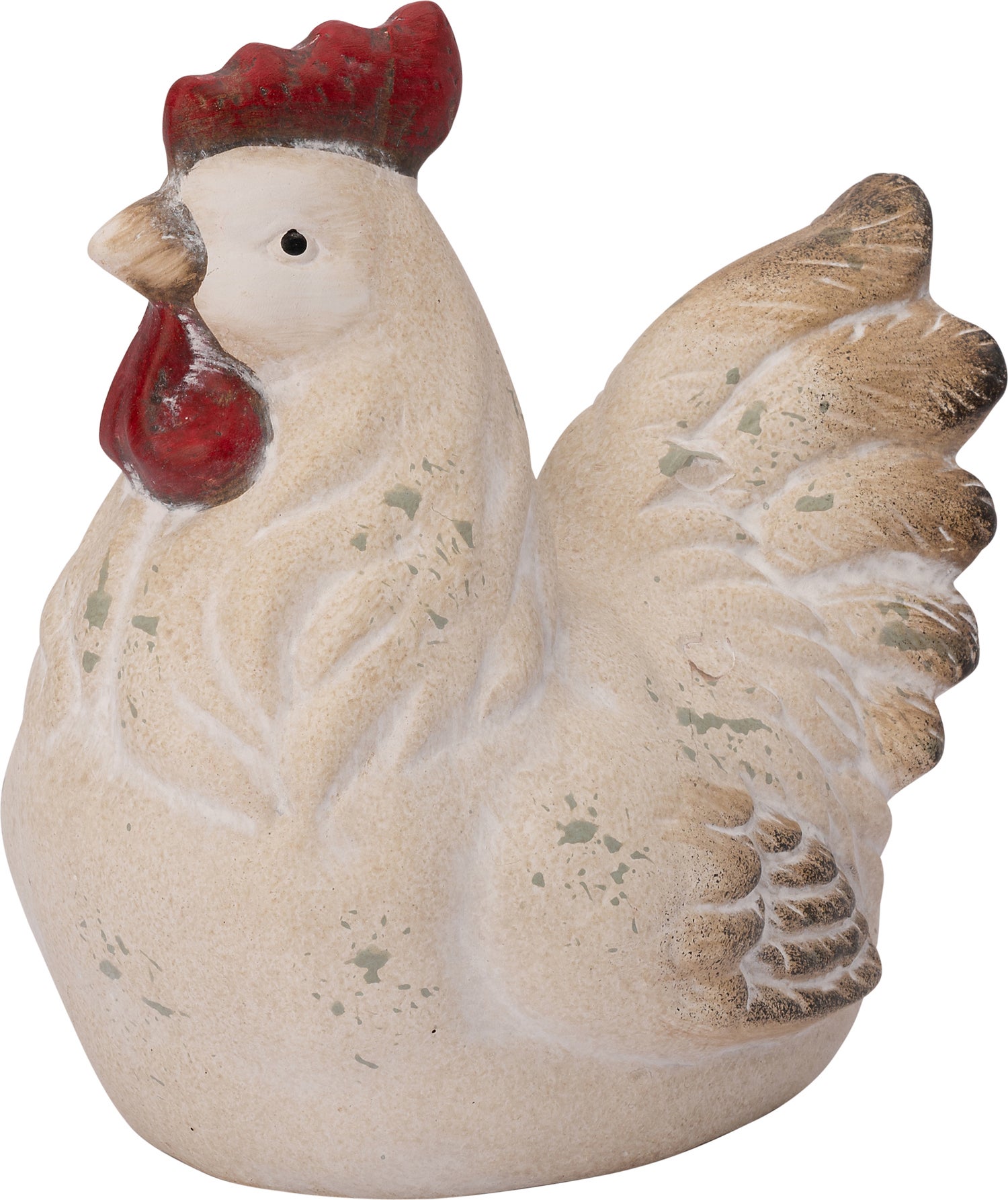 Intratuin tuinbeeld haan crème 9,6 x 7,2 x 8,5 cm