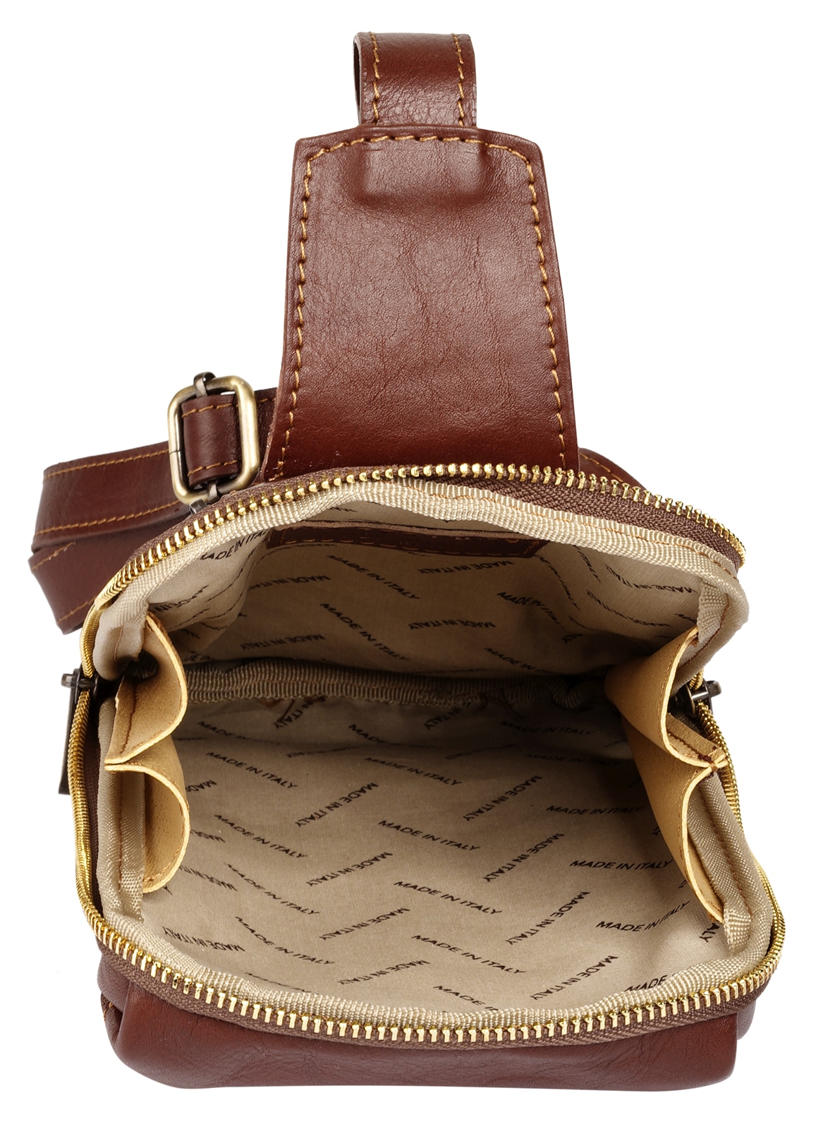 Piké Umhängetasche echt Leder, Made in Italy