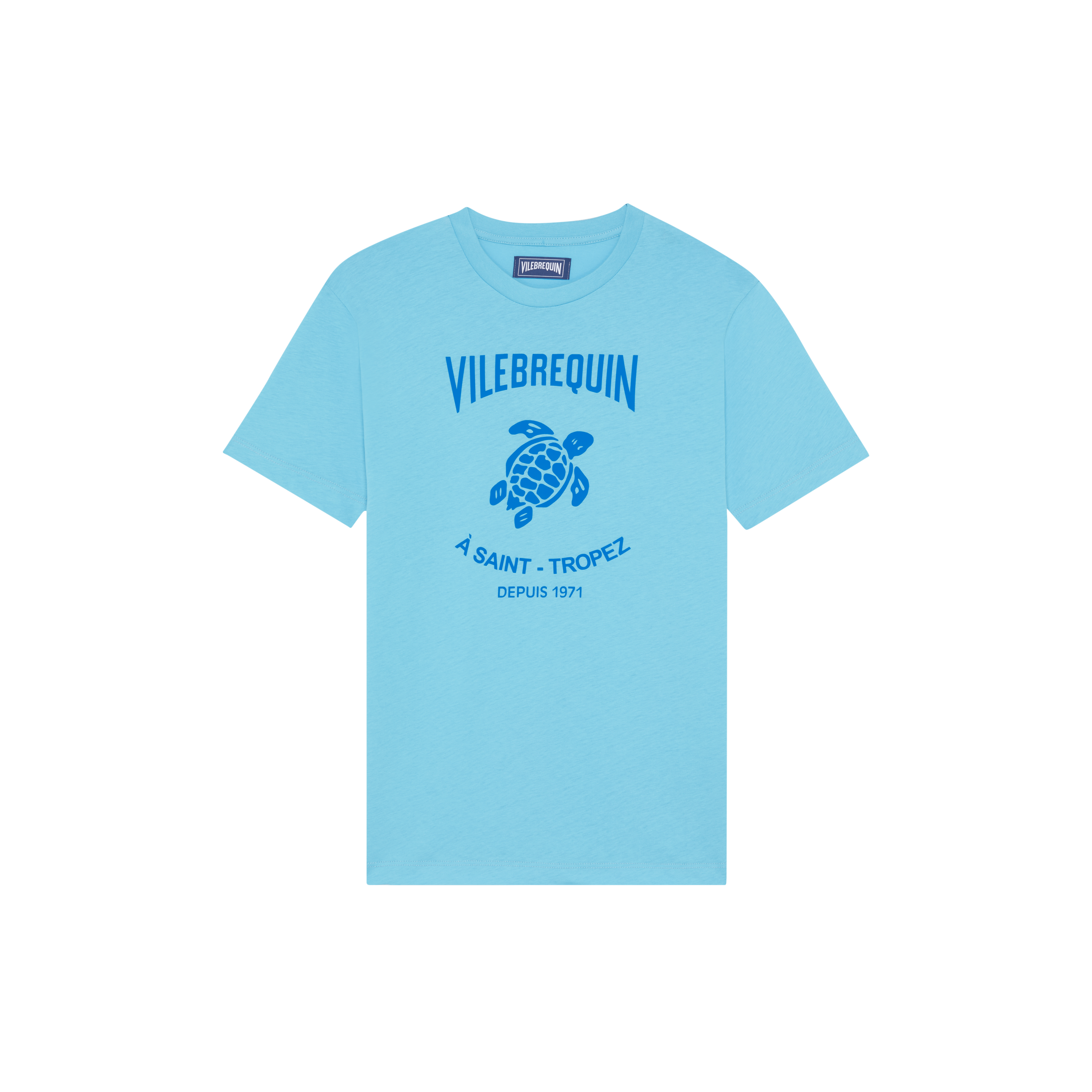 T-shirt contrasté en coton logo en gomme