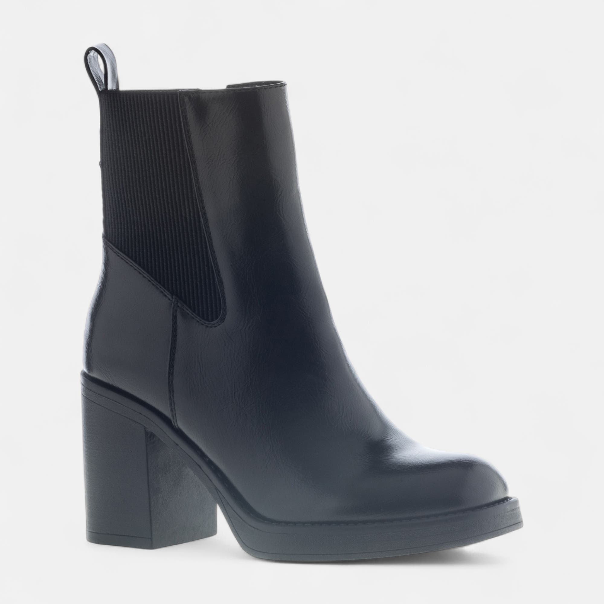Bottines à talon Femme noir vernis
