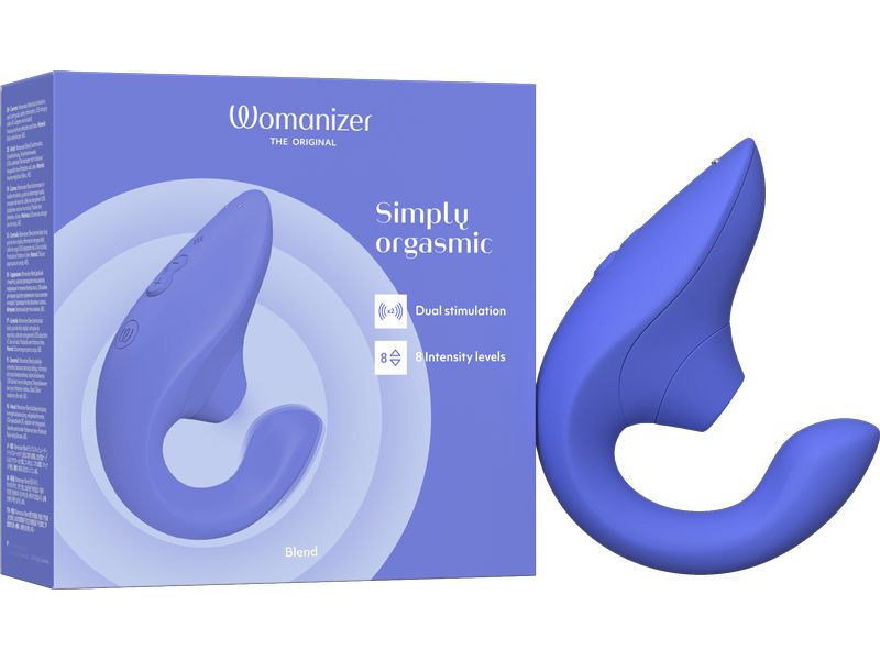 Womanizer Vibrator Blend Rechargeable G-Spot KIT Blue   Sch Dualer Klitoris- und G-Punkt-Stimulator mit Pleasure Air und G-Punkt-Vibrationen