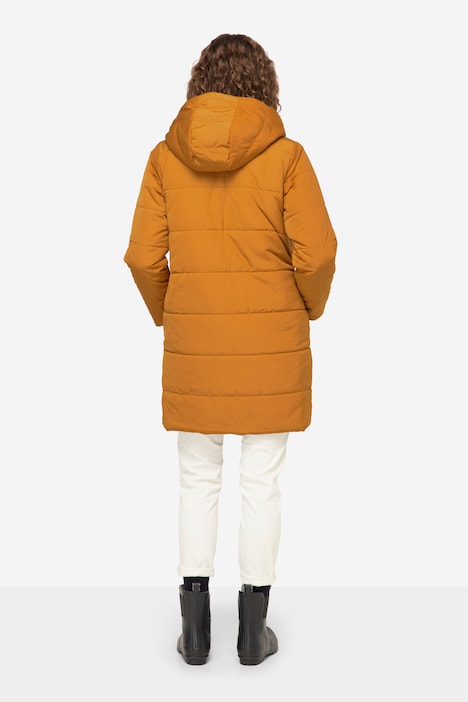 Wende Long-Steppjacke, Kapuze, 2-Wege-Zipper, Daunenoptik-Wattierung, fällt kleiner aus
