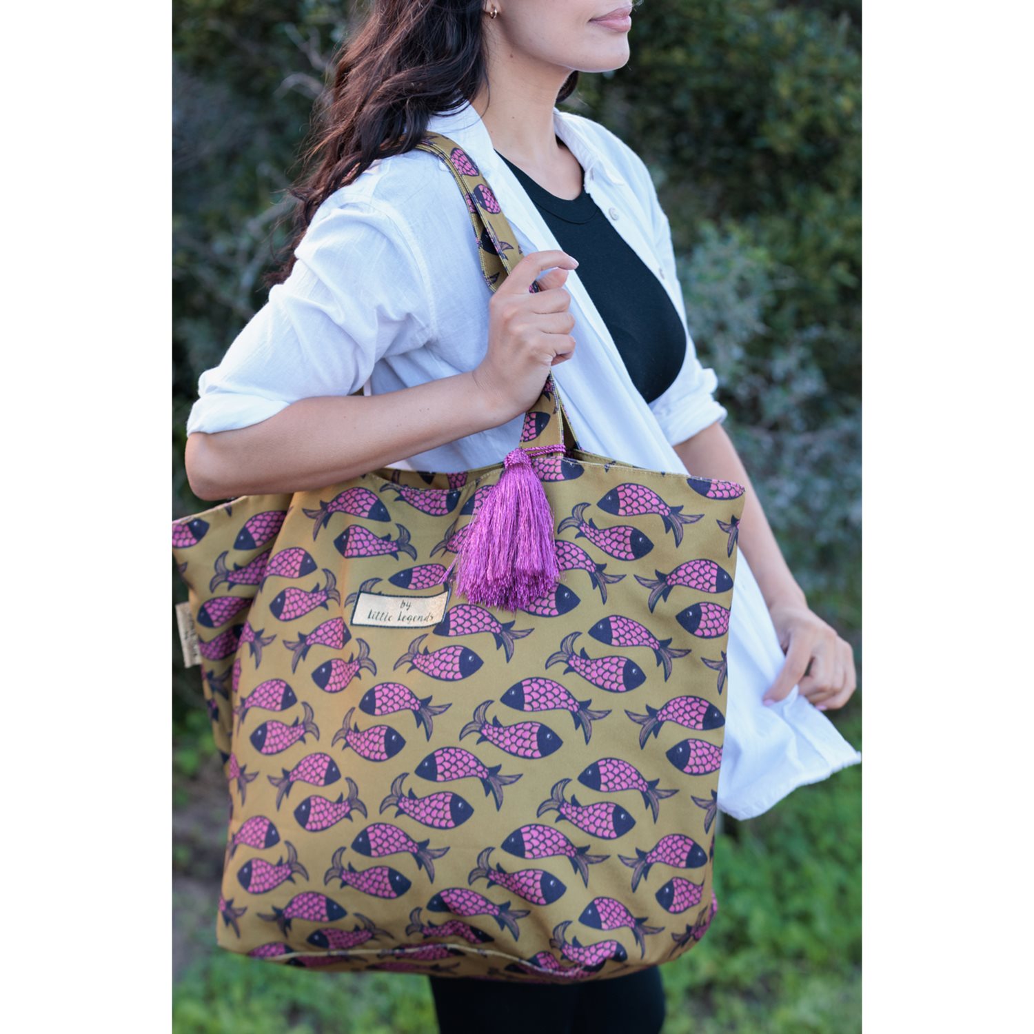 Little Legends Beach Bag Fish Indian pink