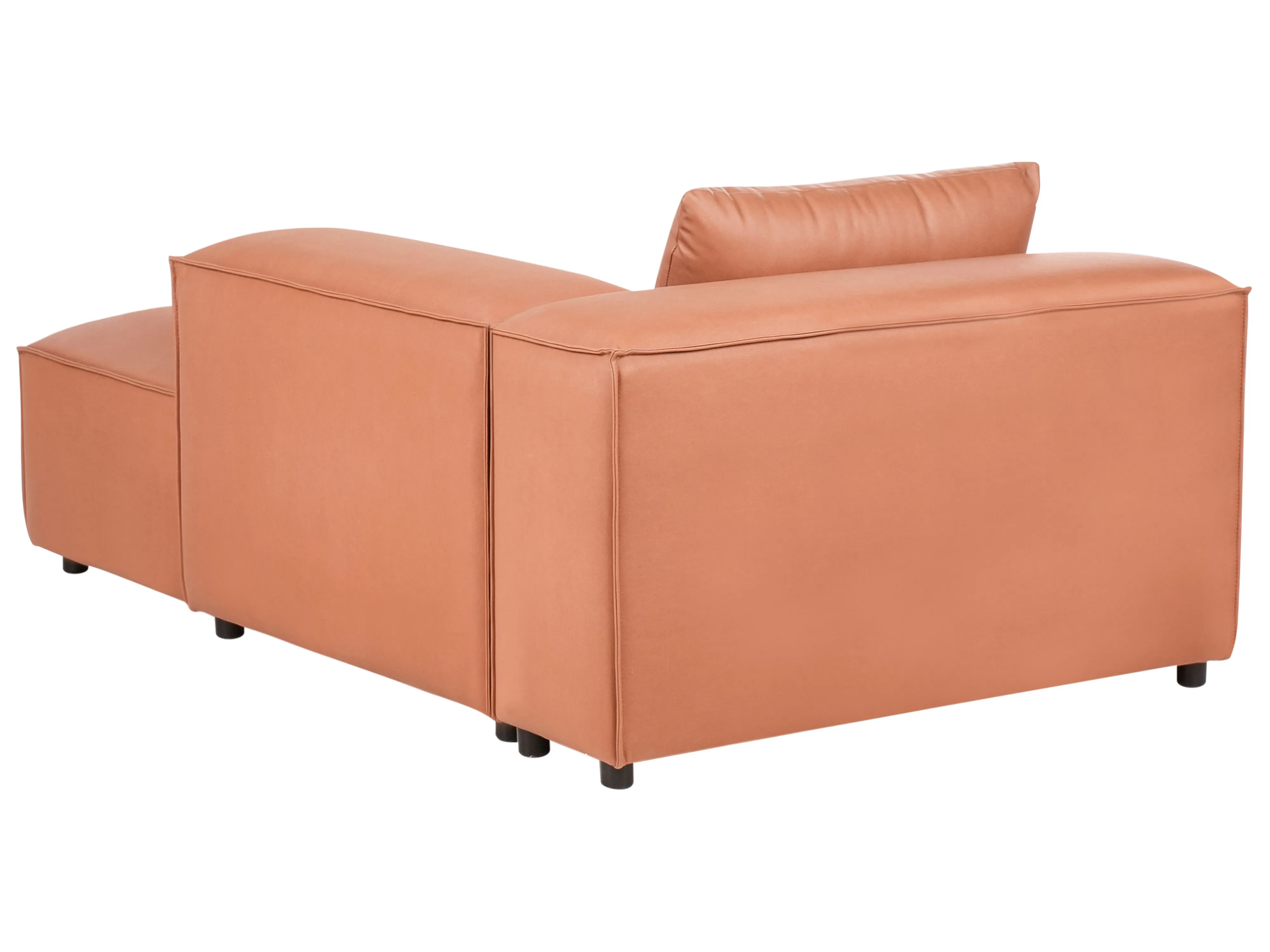 Linkszijdige chaise longue BRANDE Kunstleer Goudbruin