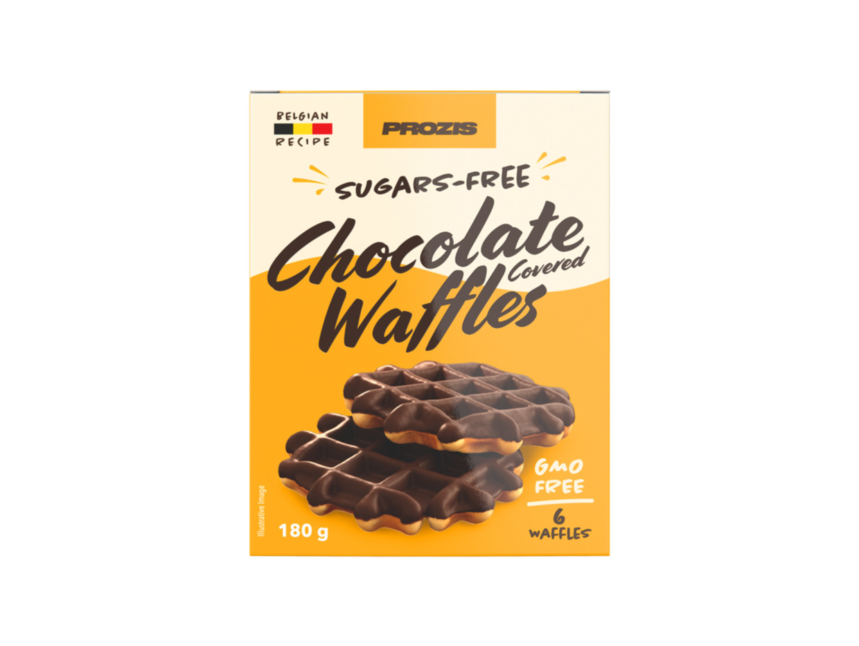 WAFFLES PROZIS SEM AÇÚCARES COBERTURA CHOCOLATE 180G (6X30G)