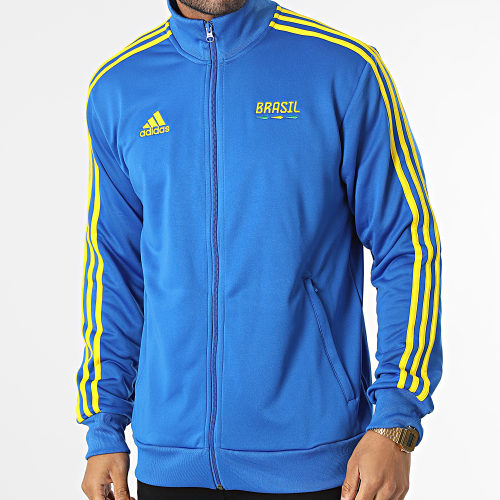 Veste Zippée A Bandes Brasil HN0914 Bleu