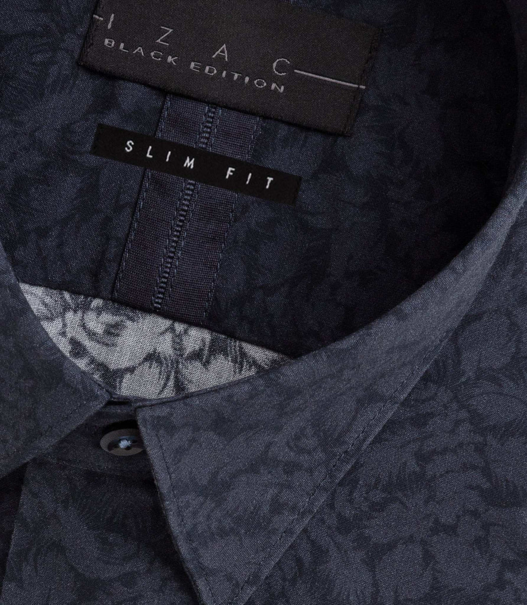 Chemise imprimé floral marine 