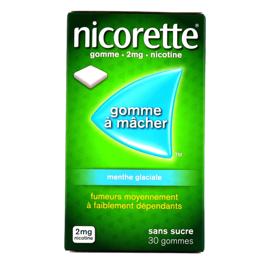 Nicorette gommes 2 mg sans sucre