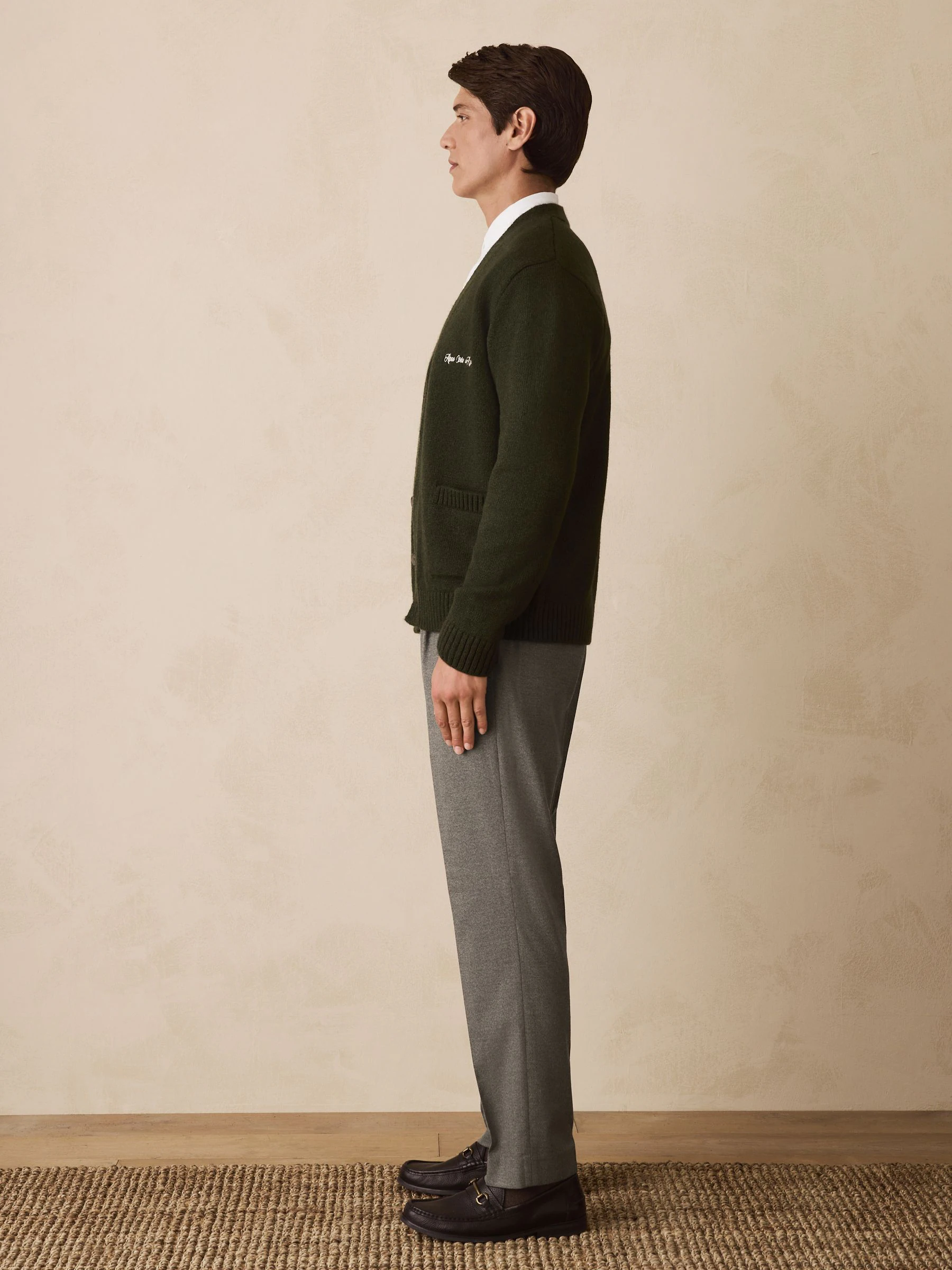 Neutraal - Regular Tapered Fit Smart Textured Soft Touch Trousers