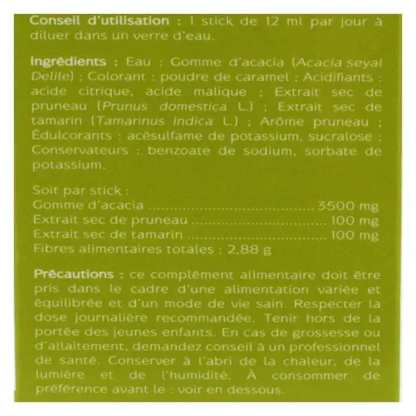 Naturactive Transit Stick Fluide Goût Pruneau 20 sticks