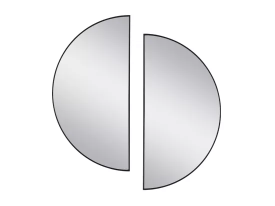 Lot de 2 miroirs demi-cercle design en métal - L.50 x H.100 cm - Noir - GAVRA