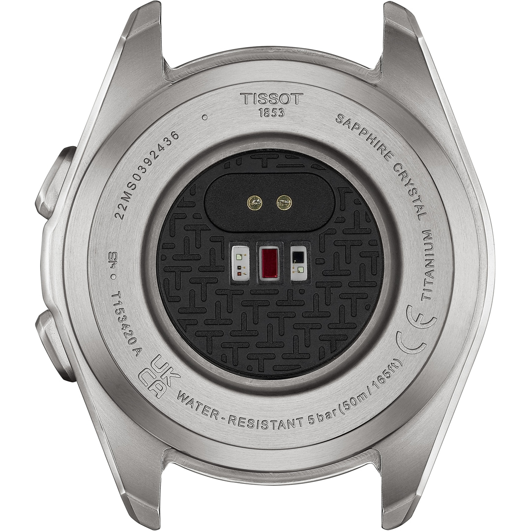 Tissot T-Touch Connect Sport Smartwatch Titan mit weissem Silikonarmband