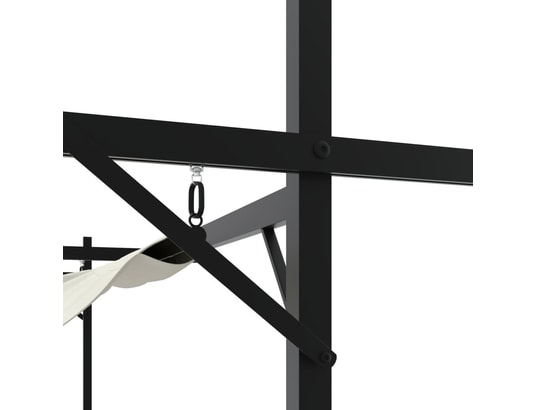 VIDAXL - Pergola avec toit rétractable crème 395x292x230 cm