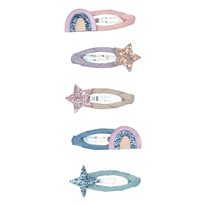 Mimi & Lula Lot 5 Barrettes Rainbow & Star | Violet