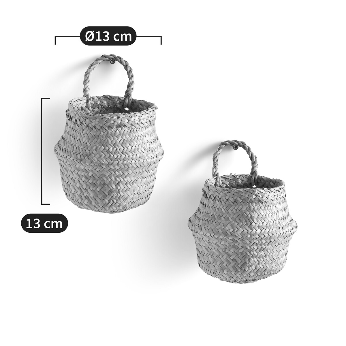 LA REDOUTE INTERIEURS<br>Conjunto de 2 cestos de parede em herbário Rixy