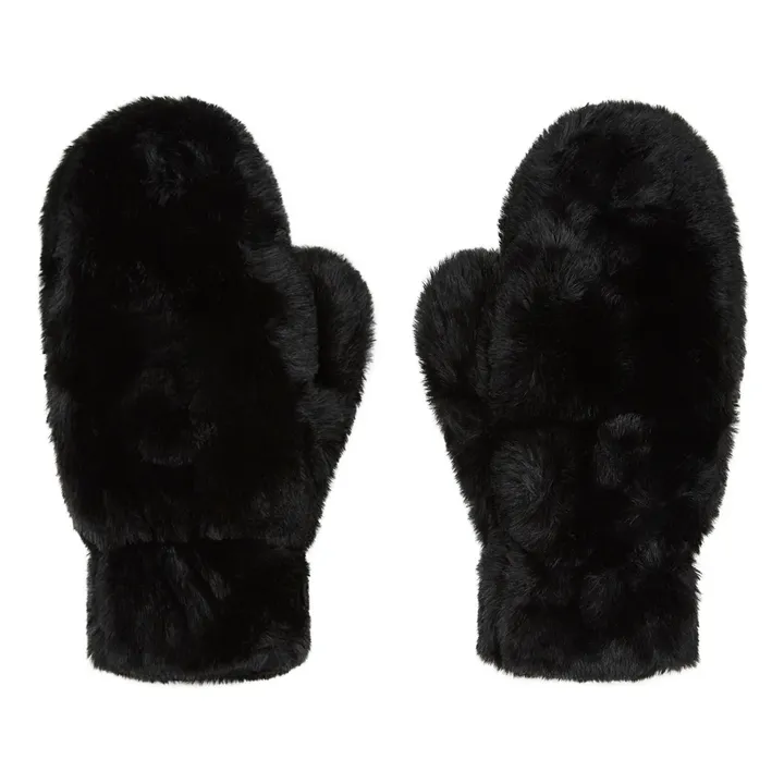 Apparis Moufles Façon Fourrure Coco | Noir