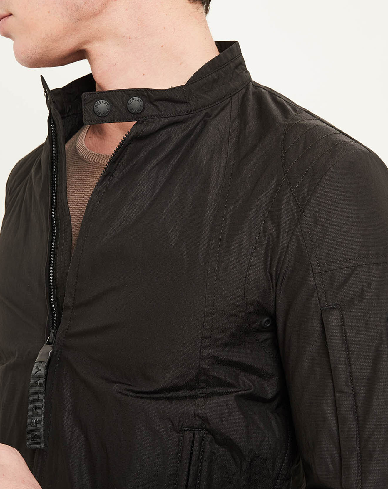 Replay Blouson Motard Nylon noir