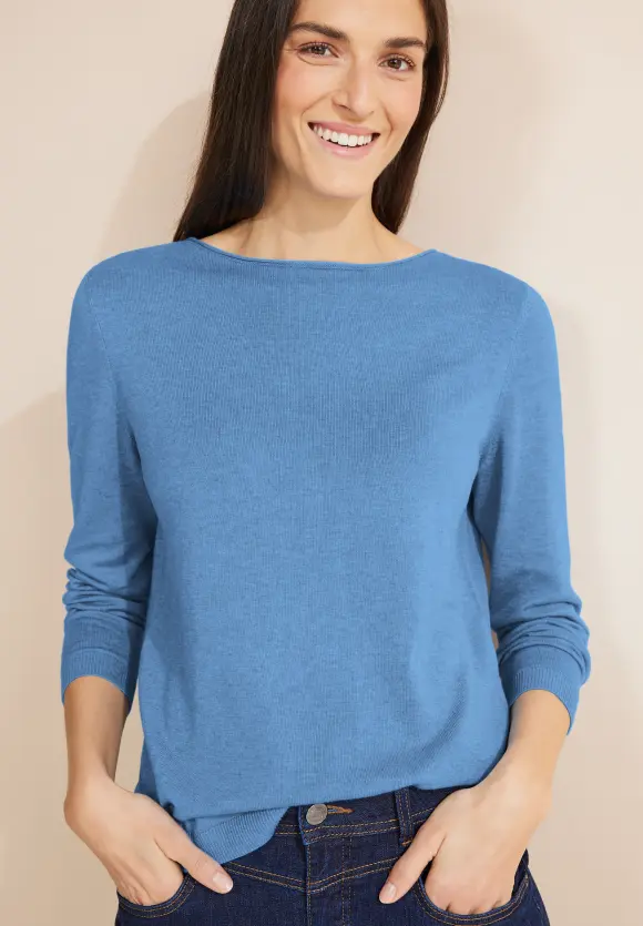 Basic Pullover - light spring blue melange