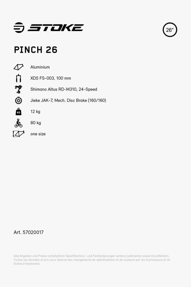 Stoke Pinch 26 Kinder Mountainbike 2024