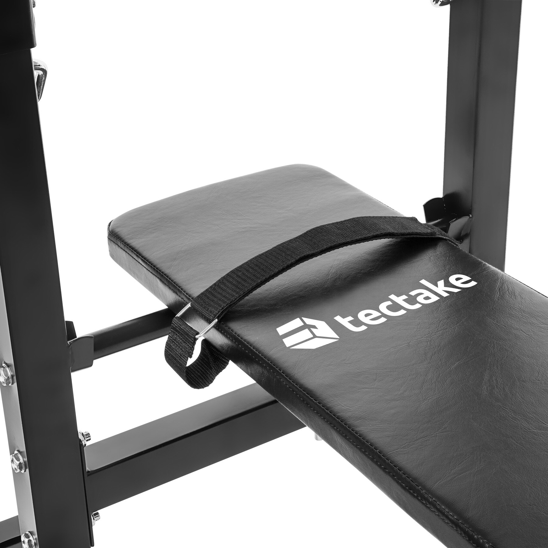 tectake® Hantelbank, klappbar, gepolstert mit Kunstlederbezug, rutschfest, 118 x 55 x 106 cm