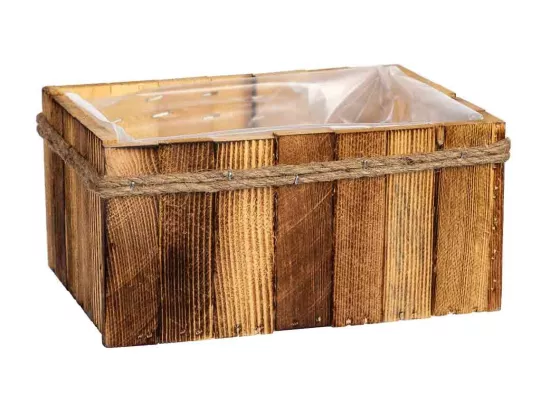 Panier rectangulaire en bois 21x15x10h cm