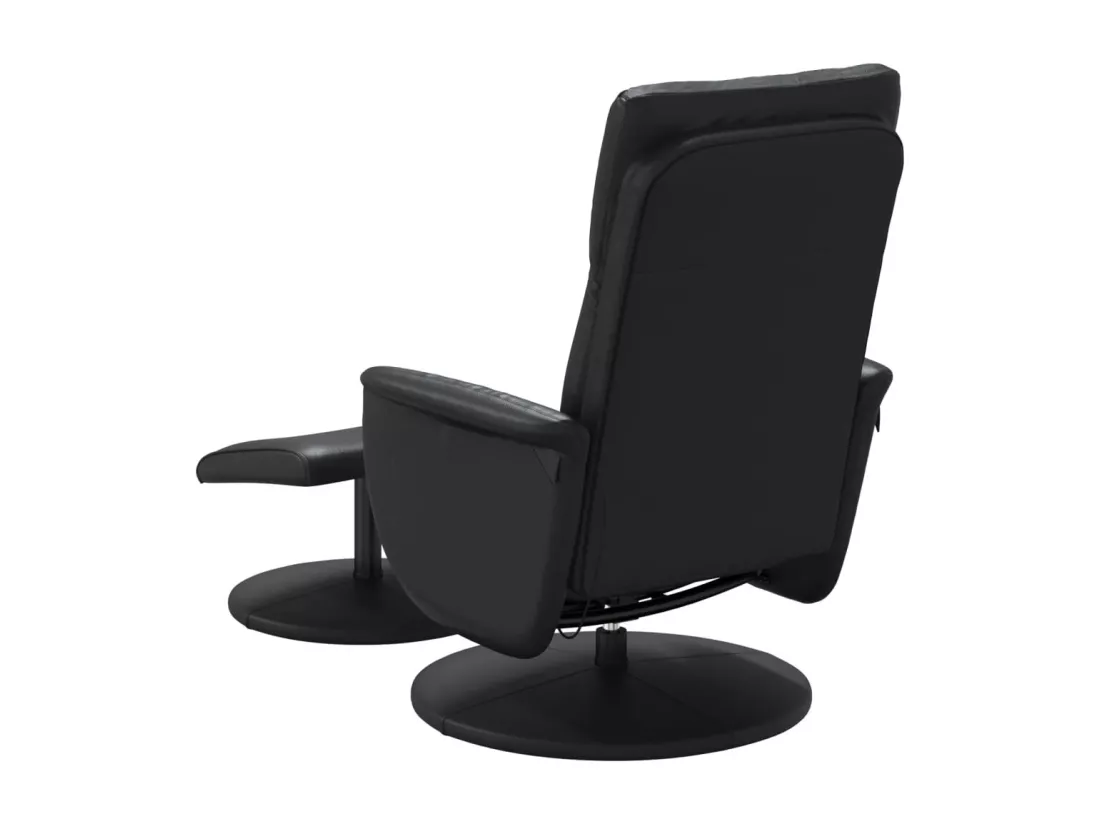 Fauteuil inclinable massant avec repose-pied noir similicuir