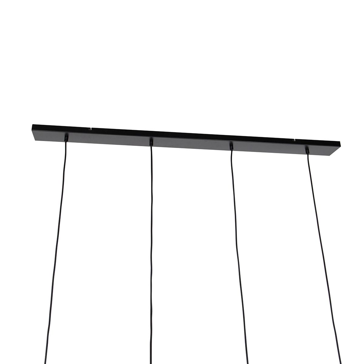 Hanglamp zwart met goud en smoke glas incl. 4 PUCC - Zuzanna
