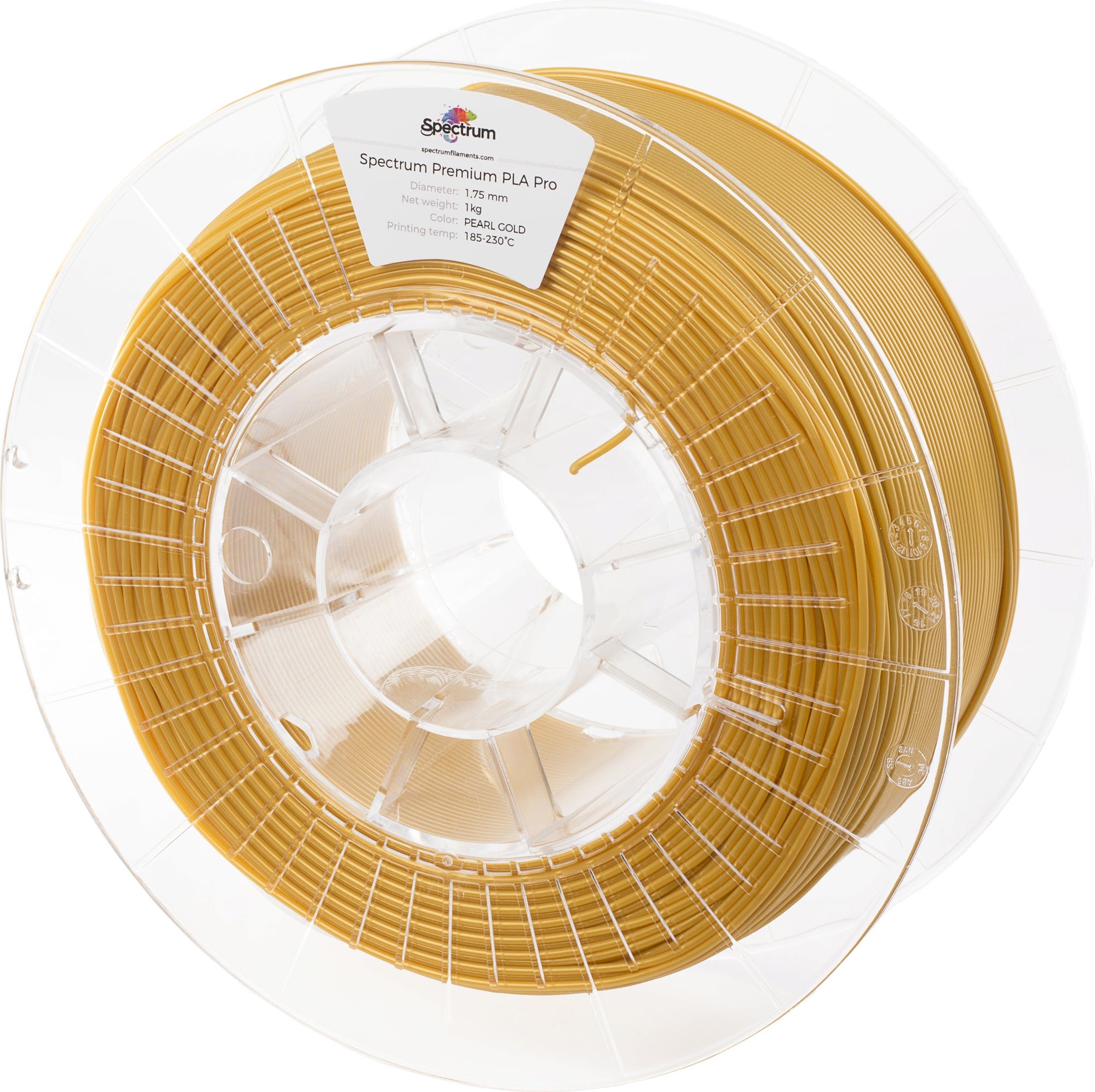 Spectrum  PLA Pro Pearl Gold, 1,75 mm / 1000 g    Haltbares und schlagfestes PLA Filament in Pearl Gold