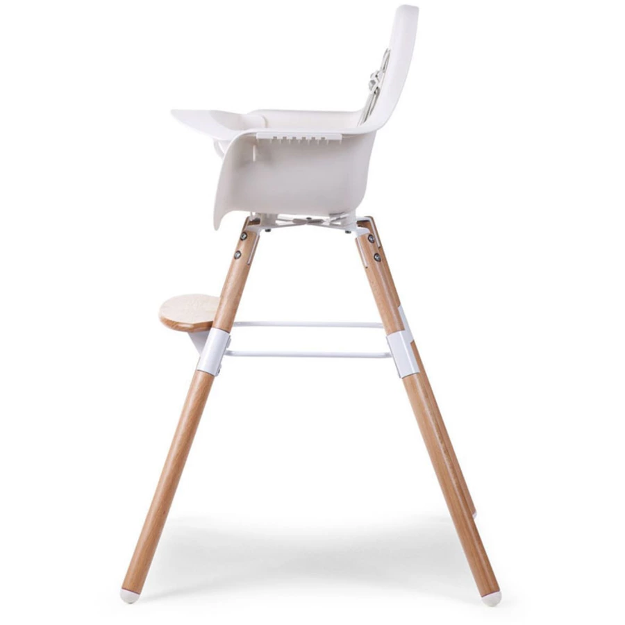 CHILDHOME Hochstuhl Evolu 2 natur  weiß 2 in 1 + Ring