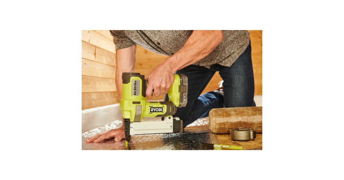 RyobiAccu Nietpistool R18GS18-0 ONE+, 18V elektrische tacker  (Groen/zwart, zonder batterij en lader)