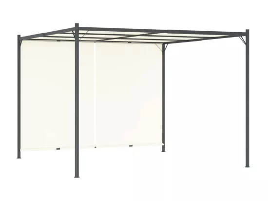 Pergola avec toit réglable Crème Blanc 3x3 m Acier