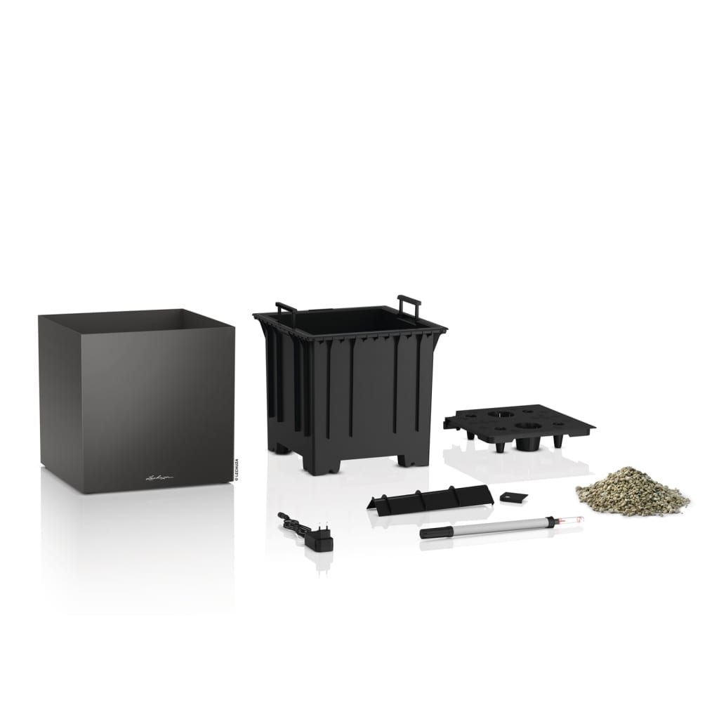 Jardinière canto premium 40 led low all-in-one 40x40cm charbon