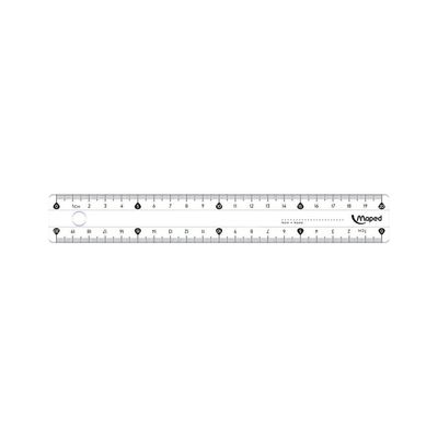 Maped Essentials 146 - Règle plate - 20 cm - plastique translucide