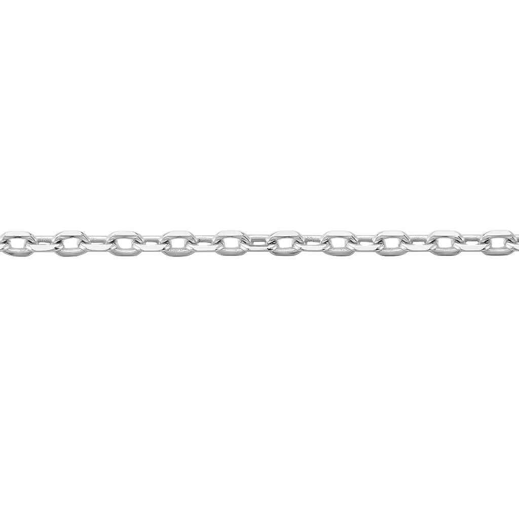 Chaîne Maille Forçat Diamantee Or Blanc