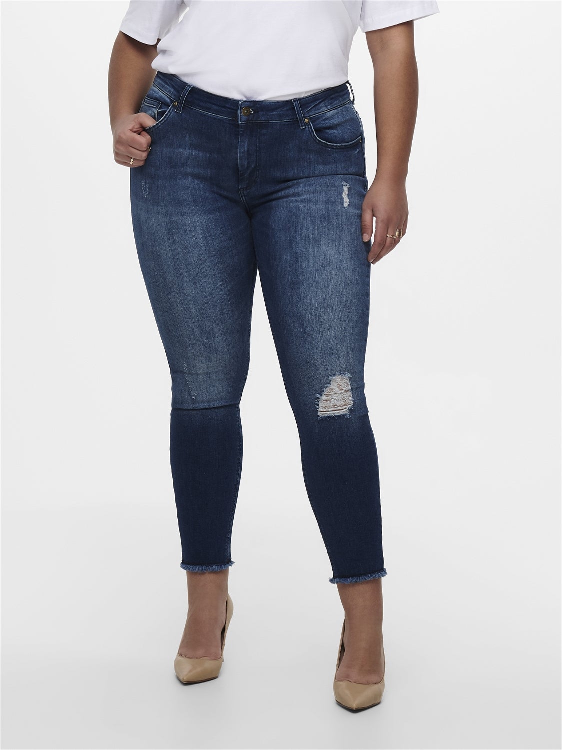CARWILLY Mittlere Taille Skinny Fit Jeans Medium Blue Denim