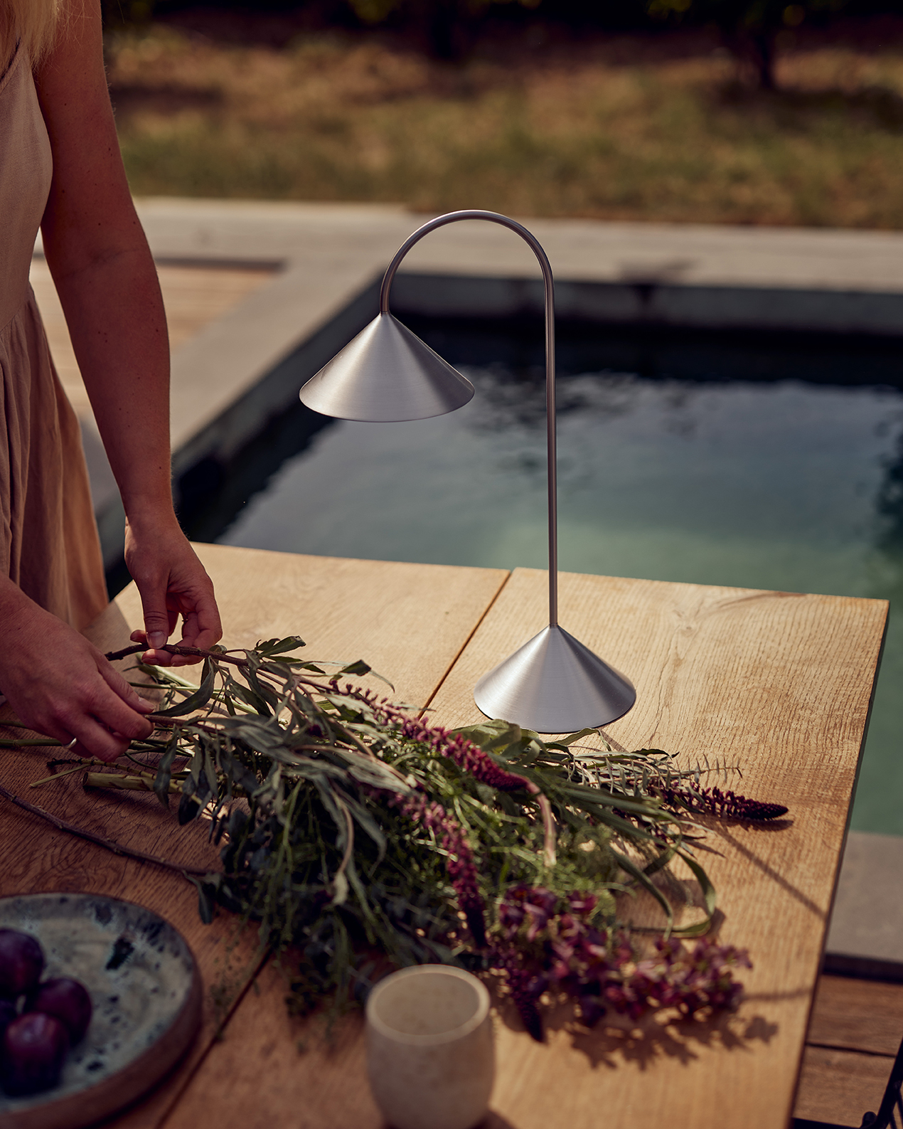 Tafellamp Grasp brushed stainless steel