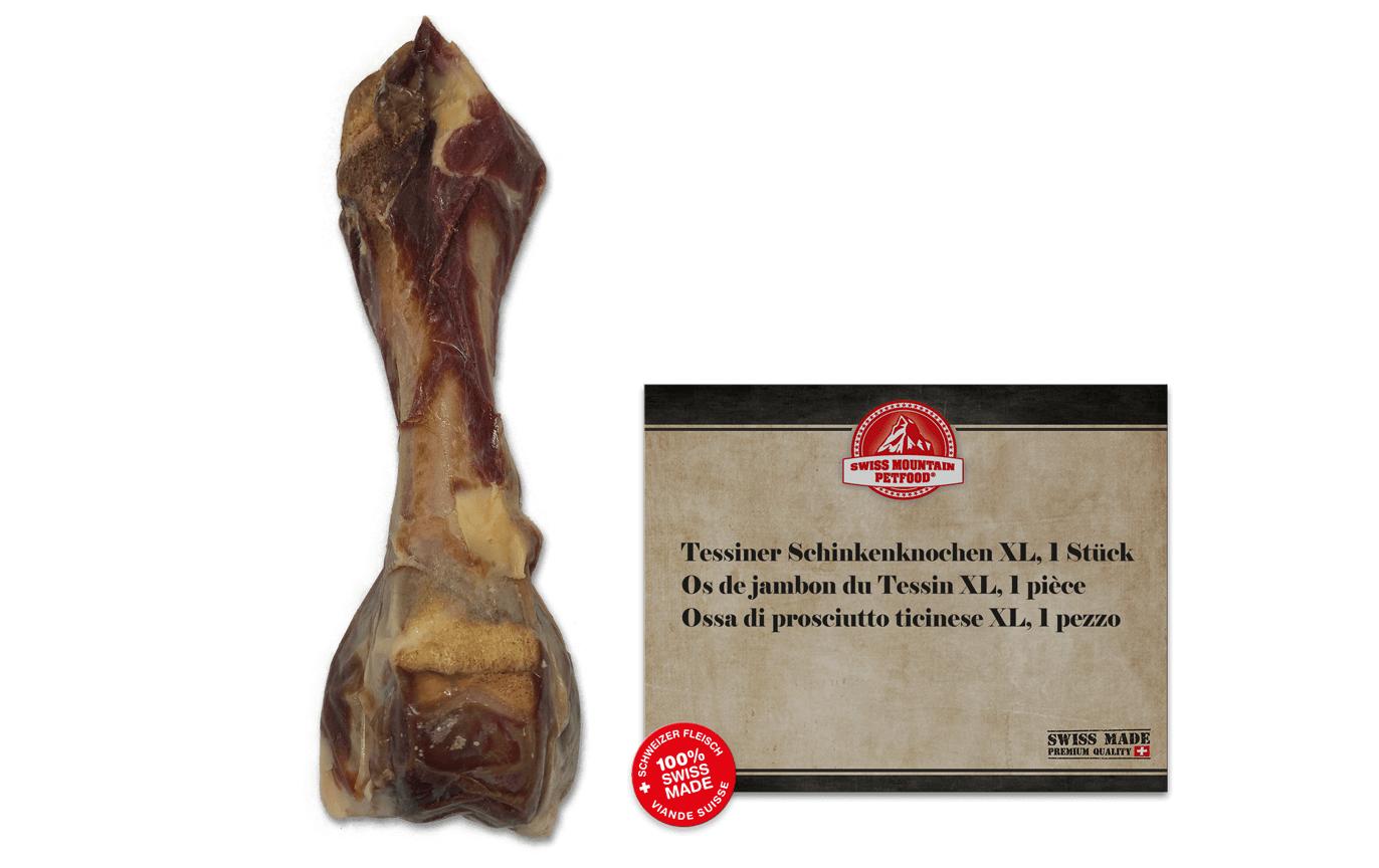 Tessiner Schinkenknochen XL, 300 - 380 gSchinkenknochen für Hunde, aus Schweizer Fleisch