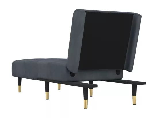 Prolenta Premium - Chaise longue gris foncé velours