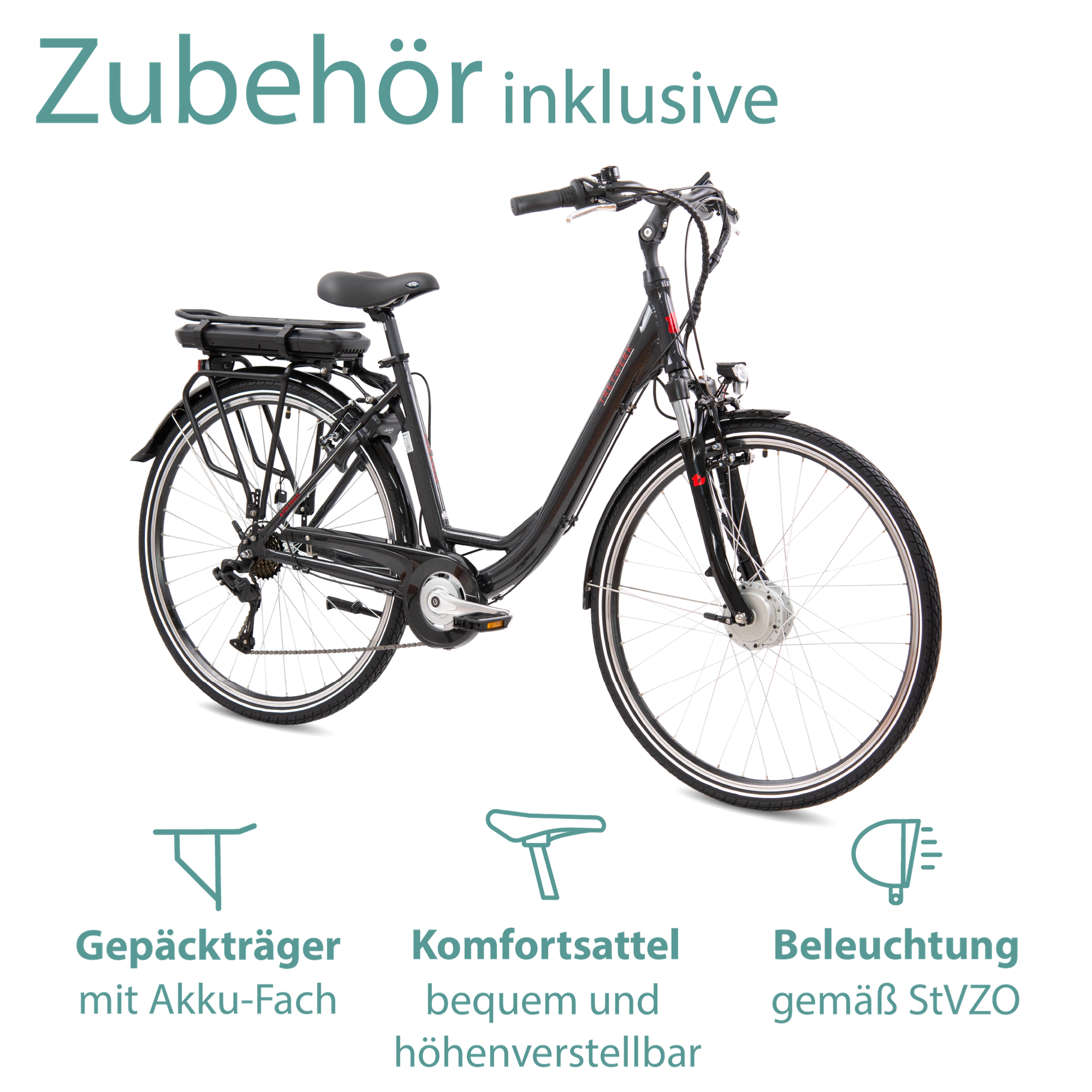 Tretwerk Sao Paulo E Bike 28 Zoll Pedelec 160 - 178 cm Elektro Damenfahrrad 7 Gänge 468 Wh