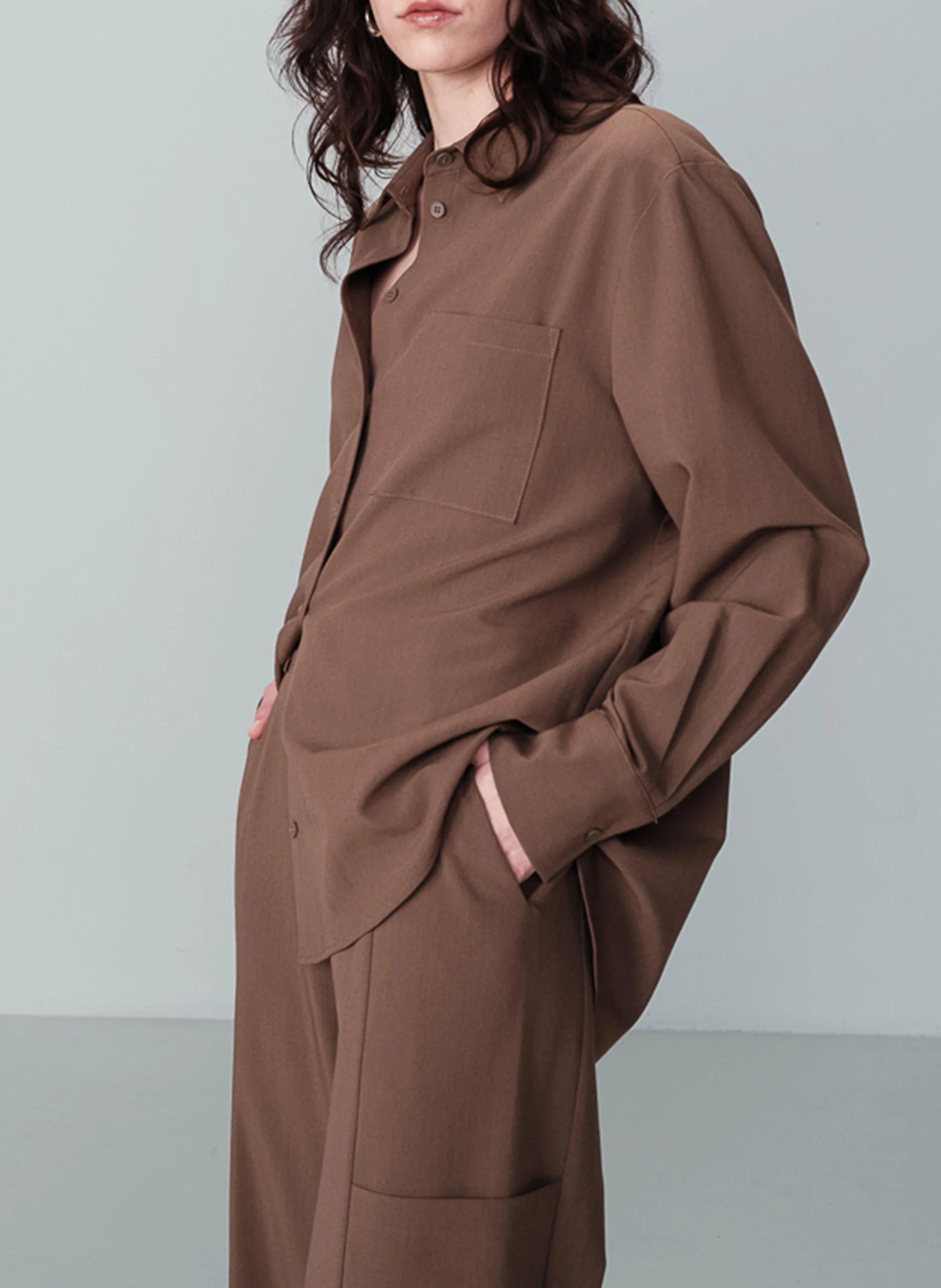 NONO - Chemise droite manches longues | Gris