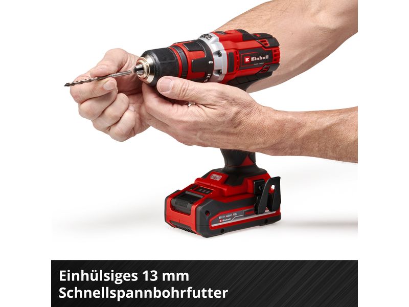 Einhell Akku-Bohrschrauber TE-CD 18/40 Li-Solo Akku-Bohrschrauber mit 2-Gang-Getriebe