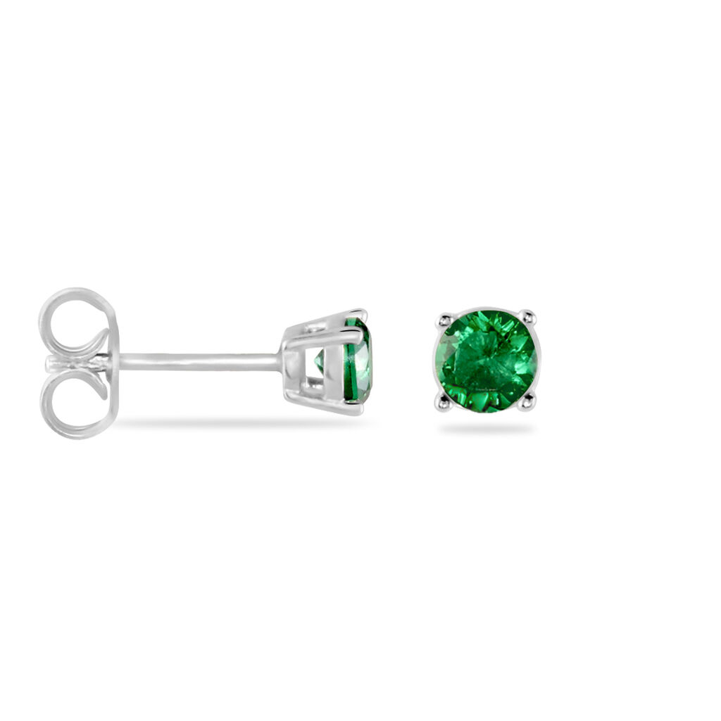 Boucles D'oreilles Puces Argent Blanc Dwight Oxydes De Zirconium