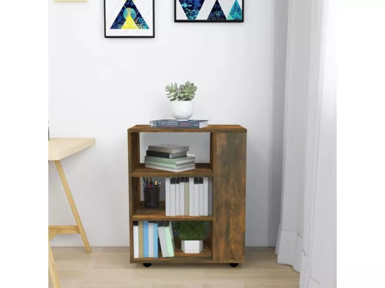 Armoire roulante Chêne fumé 60x35x75 cm Bois d'ingénierie