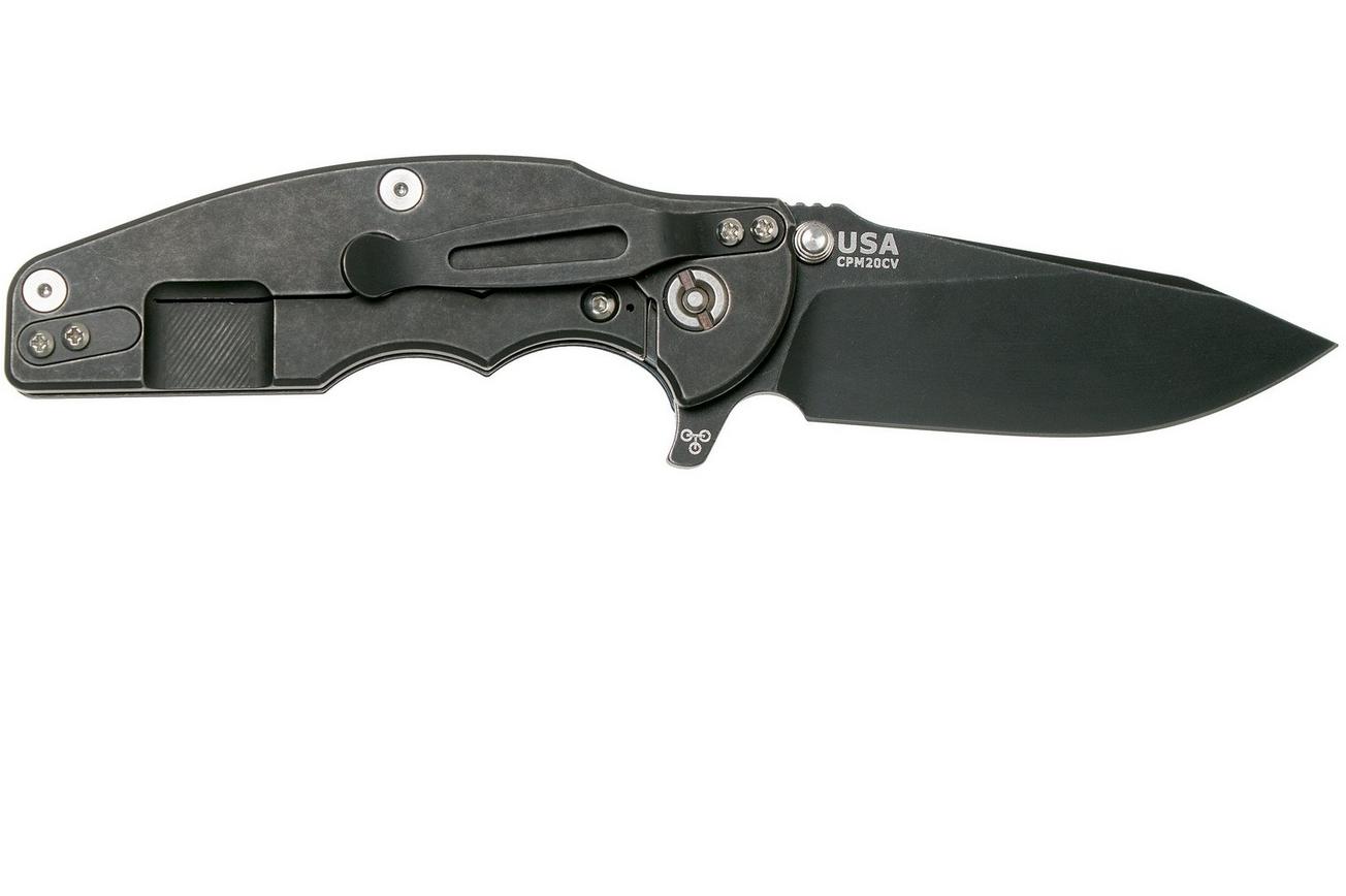 Rick Hinderer Jurassic Slicer Battle Black, Blue/Black G10 CPM 20CV zakmes