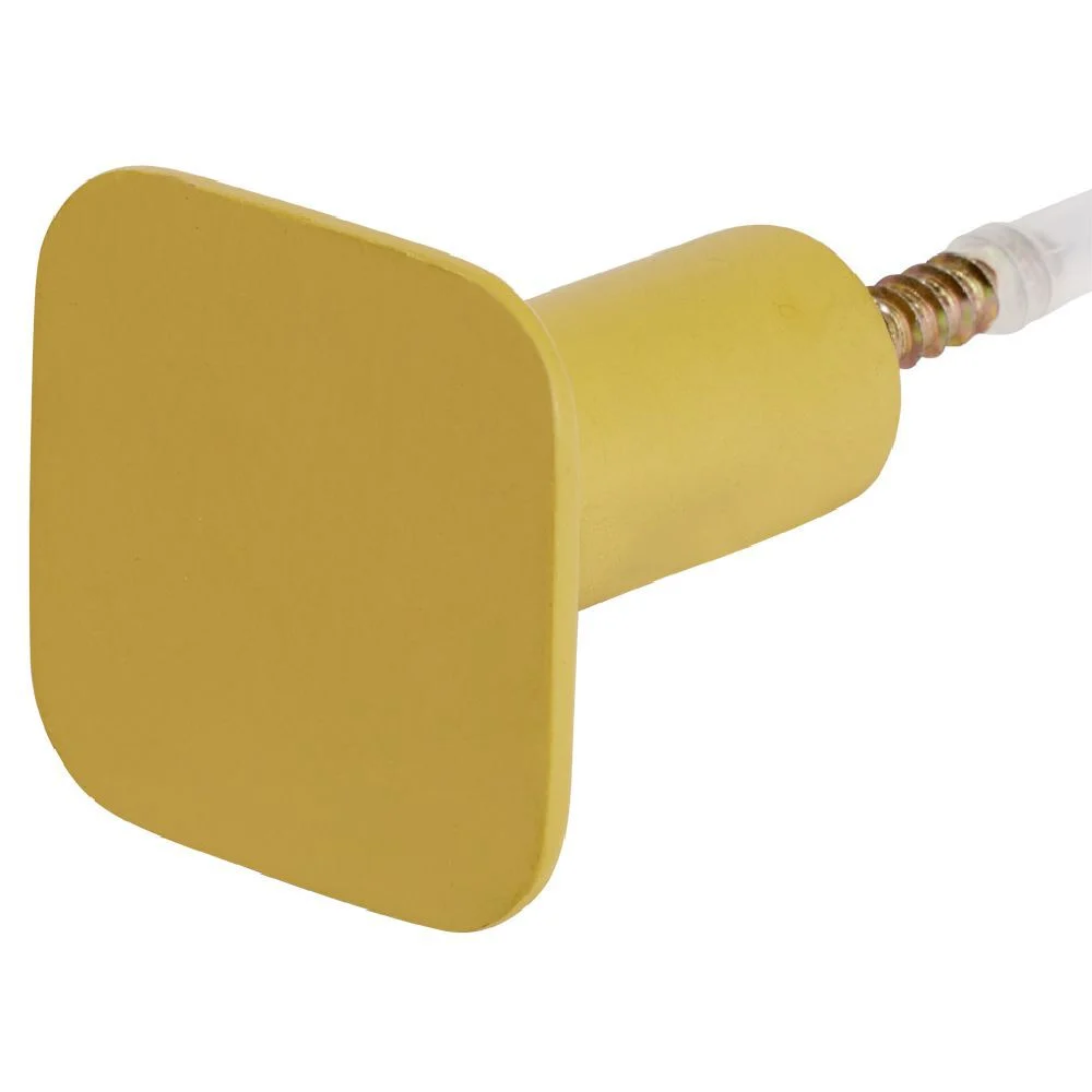 Patère murale carrée jaune polyrésine 4,3x4,3cm
