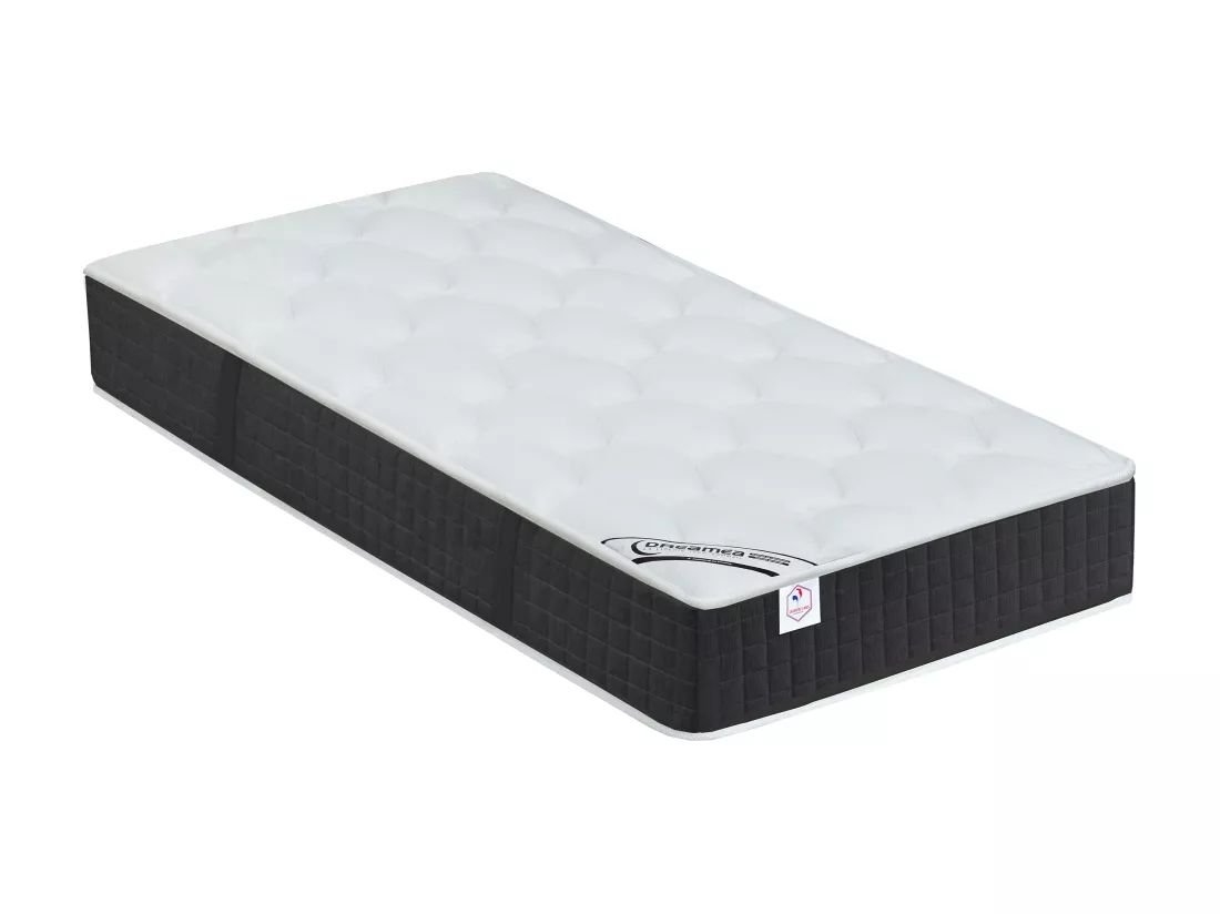 Lit électrique de relaxation déco tout plots + matelas ressorts ensachés et mémoire de forme - 2 x 90 x 200 cm - Tissu - Beige - ANTALISA de YSMÉE