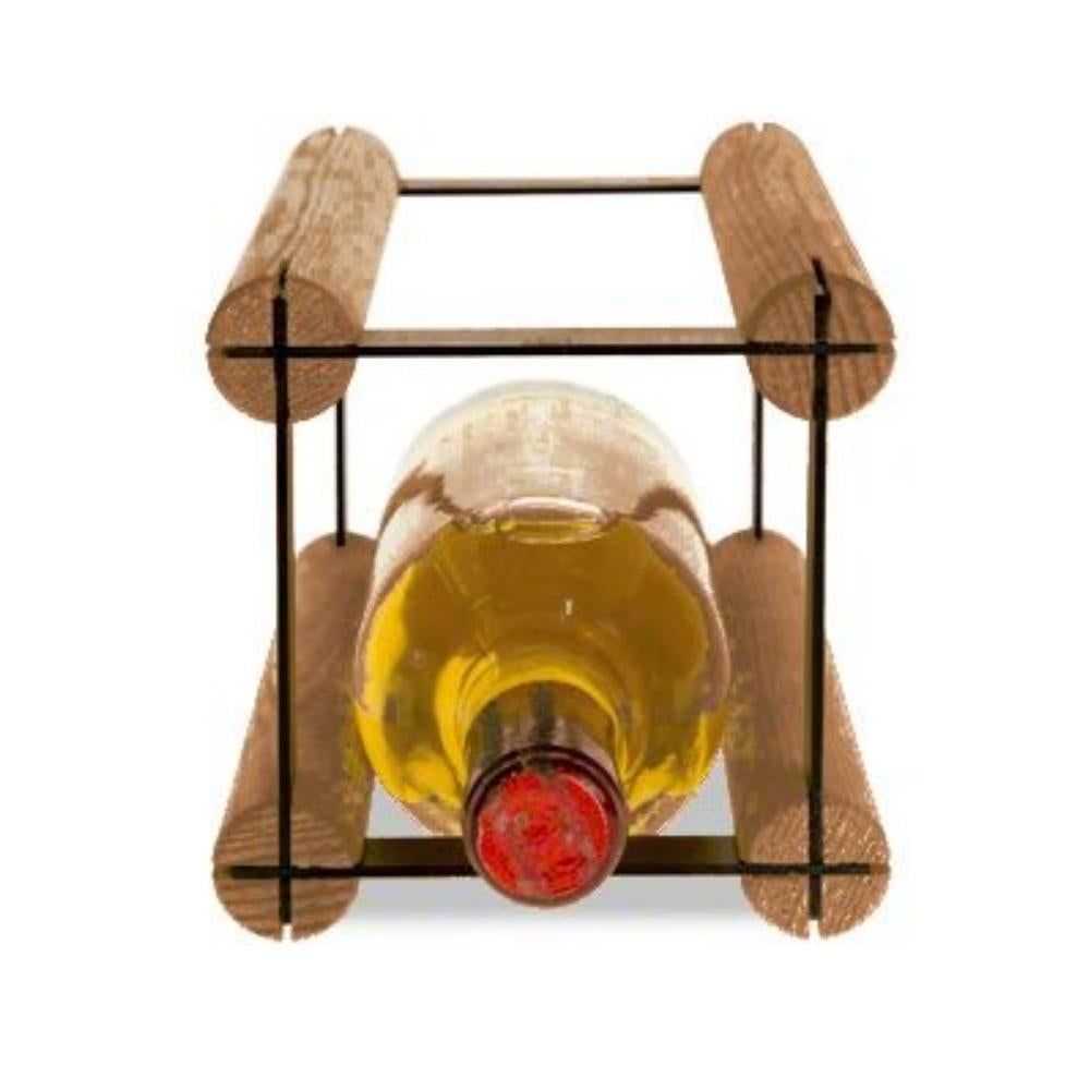 PROREGAL Modulair Wijnrek Vinotega Mod Metaal HxBxD 12,5 x 12,5 x 24,5 cm 1 x 1 Fles Massief Dennenhout Bruin Geolied