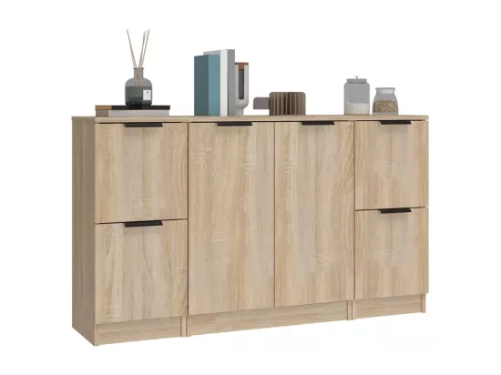 Buffets 3 pièces Chêne sonoma Bois d'ingénierie